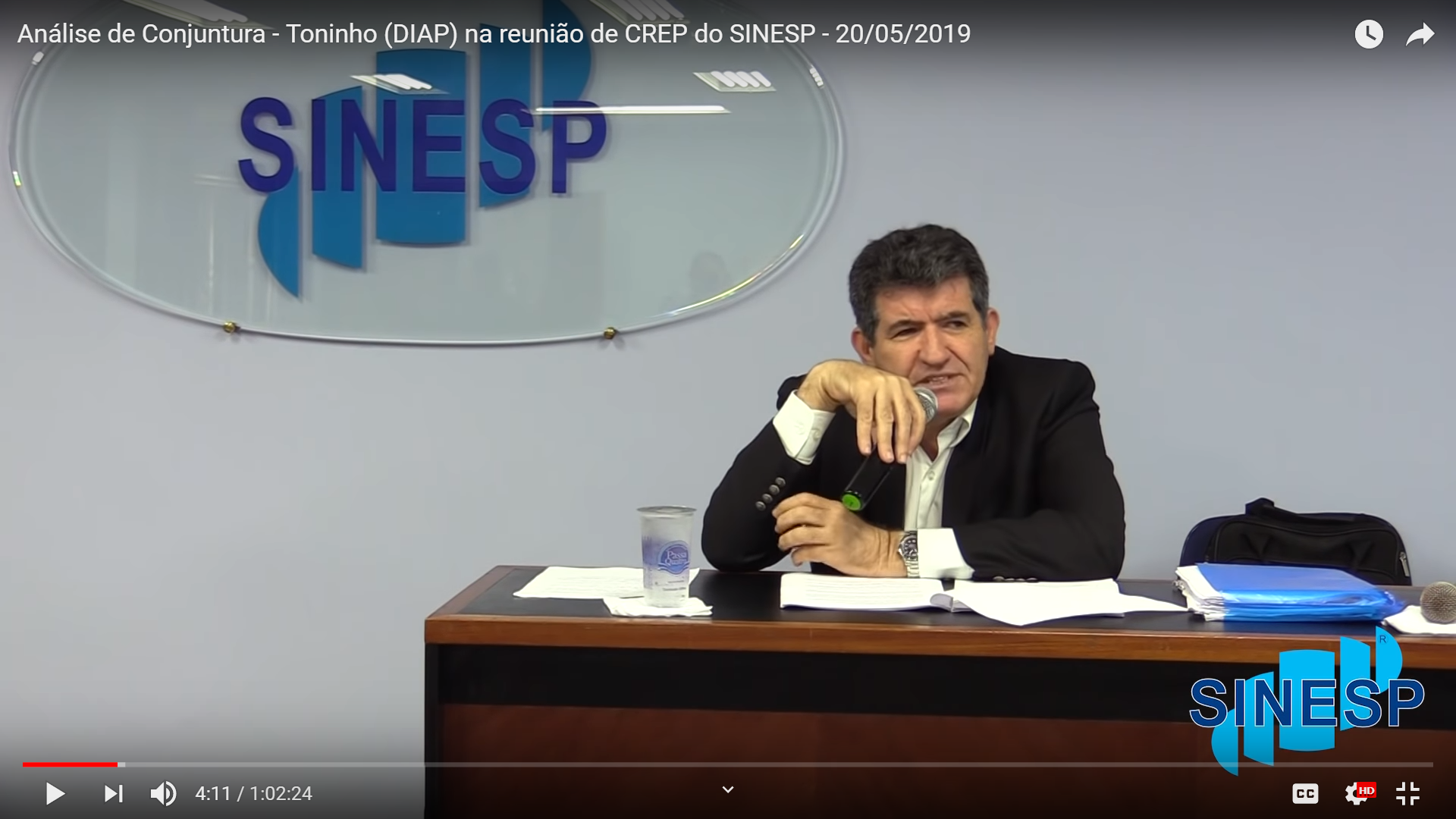Análise de Conjuntura - Toninho (DIAP) na reunião de CREP do SINESP - 20/05/2019