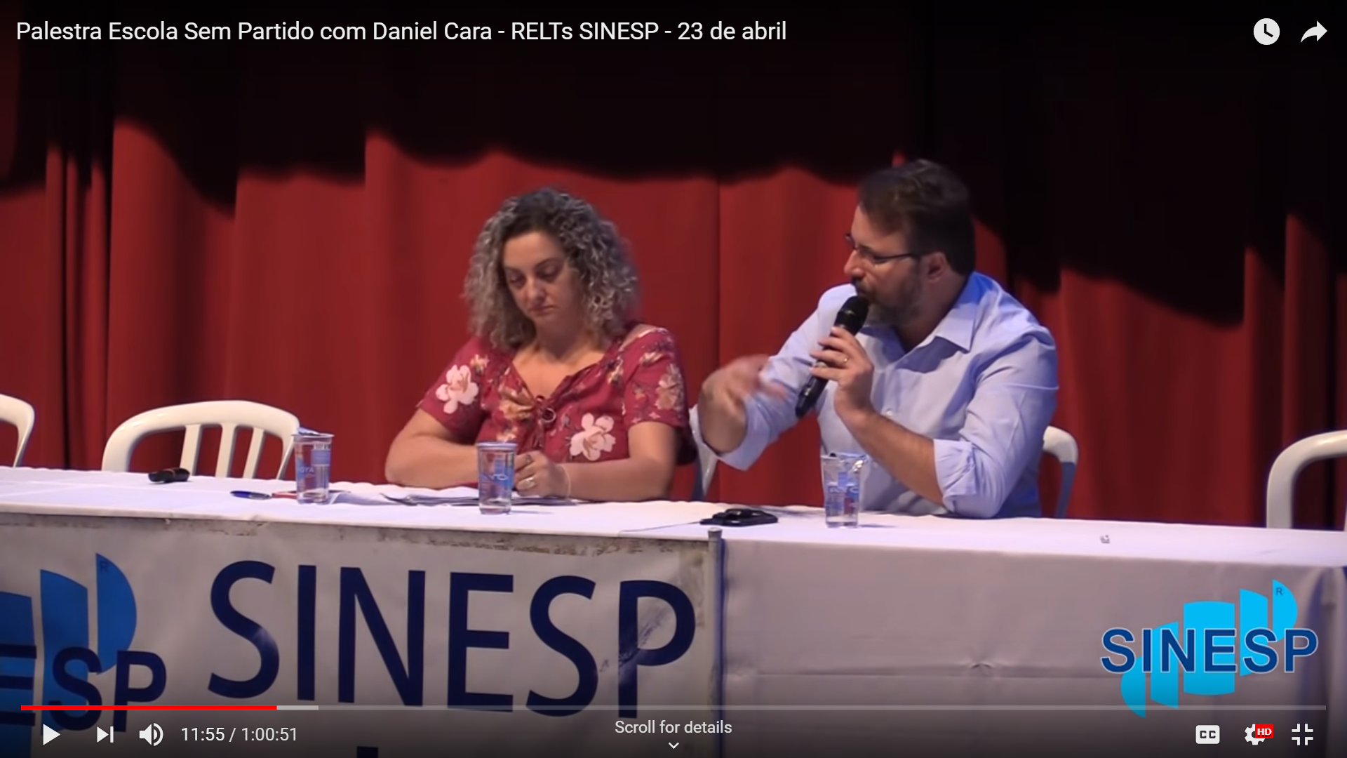 Palestra Escola Sem Partido com Daniel Cara - RELTs SINESP - 23 de abril