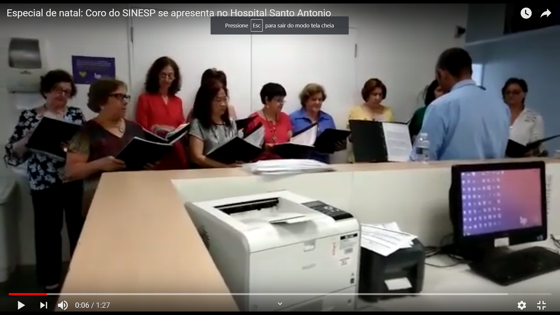 Especial de natal: Coro do SINESP se apresenta no Hospital Santo Antonio