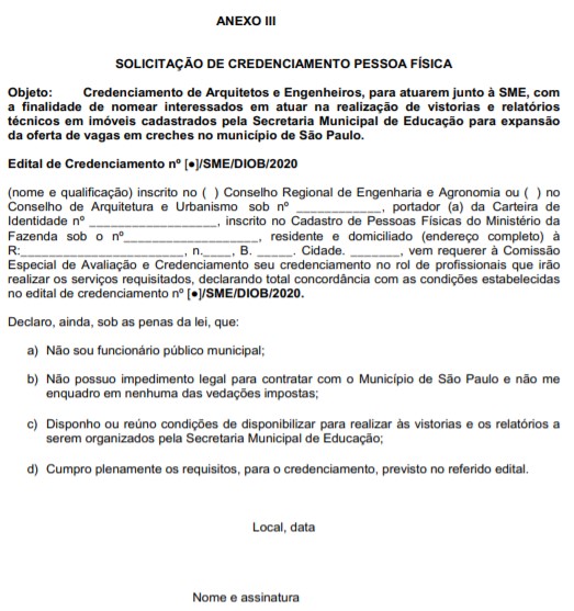 EDITAL DE CREDENCIAMENTO SME Nº 06 DE 20/08/2020 - COORDENADORES