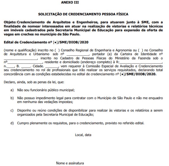 EDITAL DE CREDENCIAMENTO SME Nº 06 DE 20/08/2020 - COORDENADORES