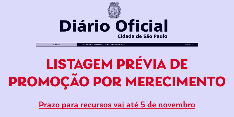 Promoção por merecimento: listagem prévia