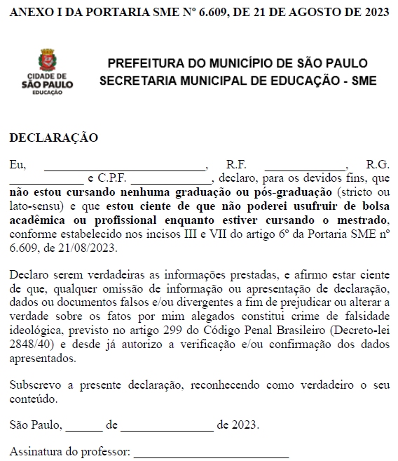 PORTARIA SME Nº 6.263, DE 10/08/2023 - ALTERA A PORTARIA SME Nº 1.005, DE  17 DE JANEIRO DE 2019, QUE FIXA MÓDULO DE SUPERVISOR ESCOLAR NAS DIRETORIAS  REGIONAIS DE EDUCAÇÃO